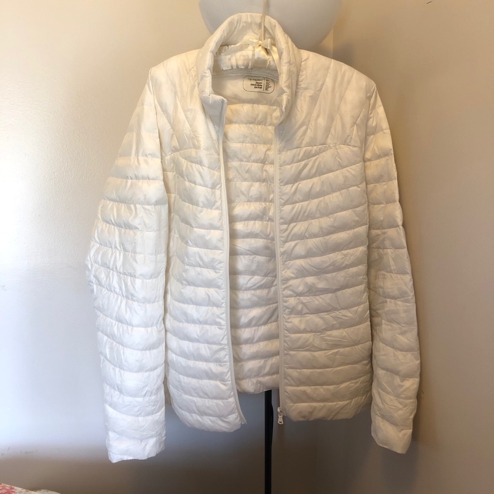 Be Inspired white down packable jacket Sz XL